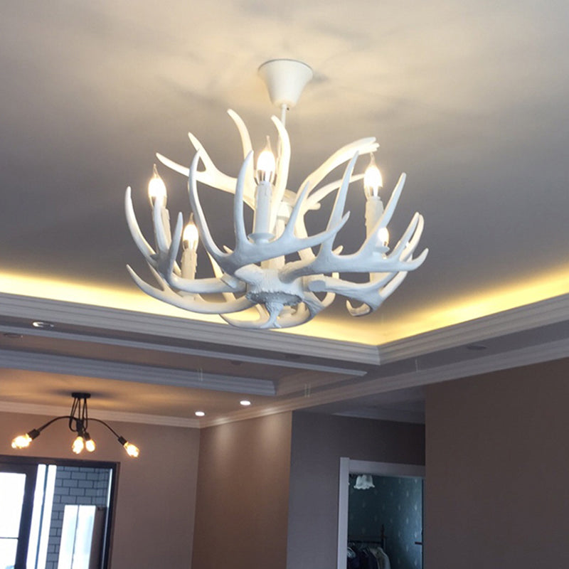 Resin Candle Shape Hanging Ceiling Light American Style Multi Lights Hanging Light