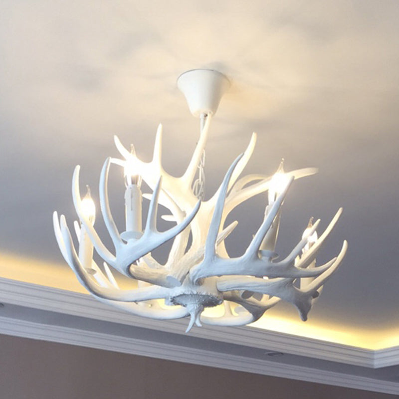 Resin Candle Shape Hanging Ceiling Light American Style Multi Lights Hanging Light