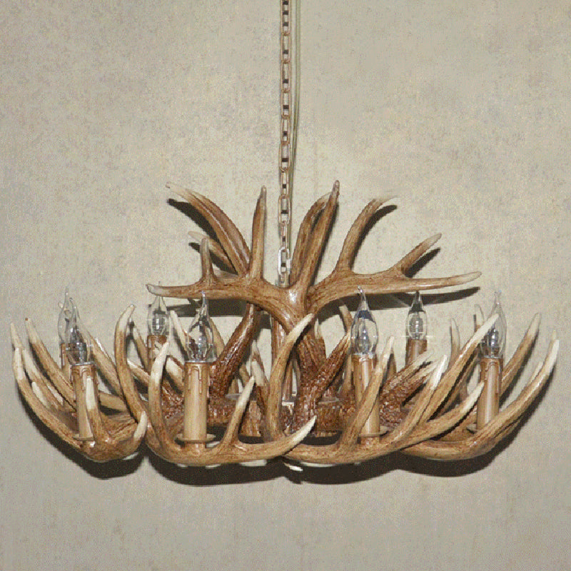 Resin Candle Shape Hanging Ceiling Light American Style Multi Lights Hanging Light