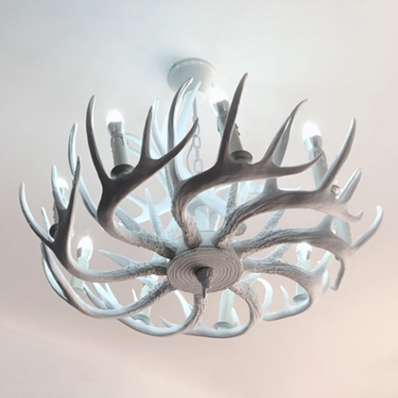 Resin Candle Shape Hanging Ceiling Light American Style Multi Lights Hanging Light