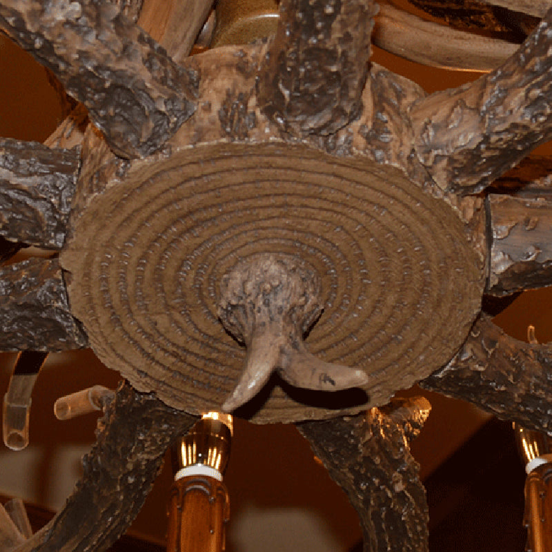 Resin Candle Shape Hanging Ceiling Light American Style Multi Lights Hanging Light