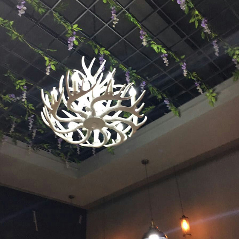 Resin Candle Shape Hanging Ceiling Light American Style Multi Lights Hanging Light