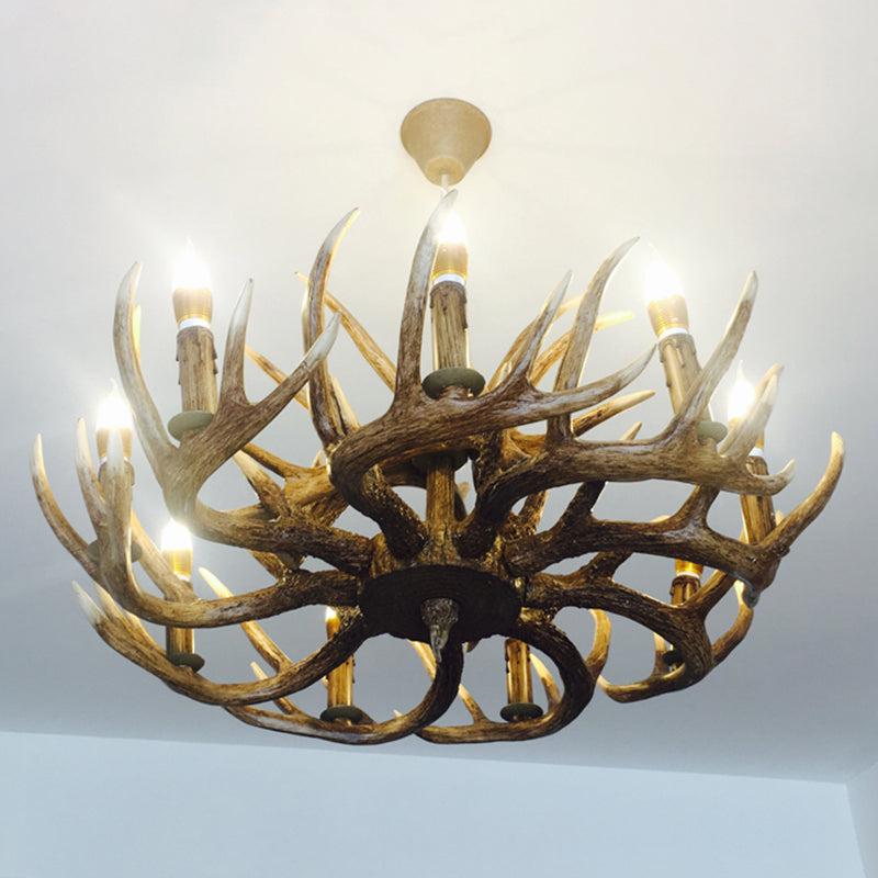 Resin Candle Shape Hanging Ceiling Light American Style Multi Lights Hanging Light