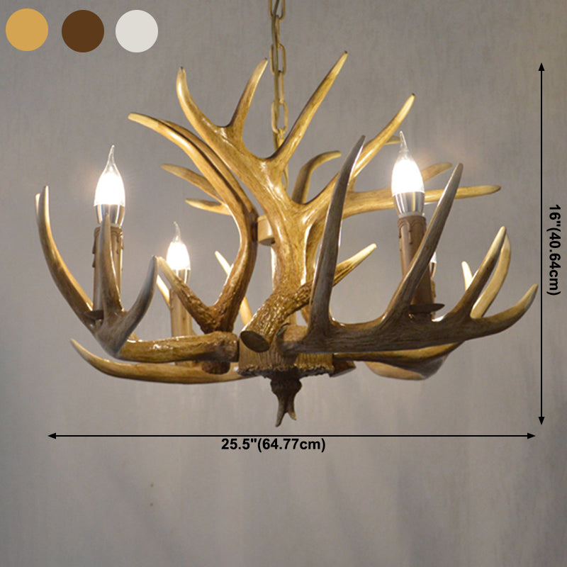 Resin Candle Shape Hanging Ceiling Light American Style Multi Lights Hanging Light