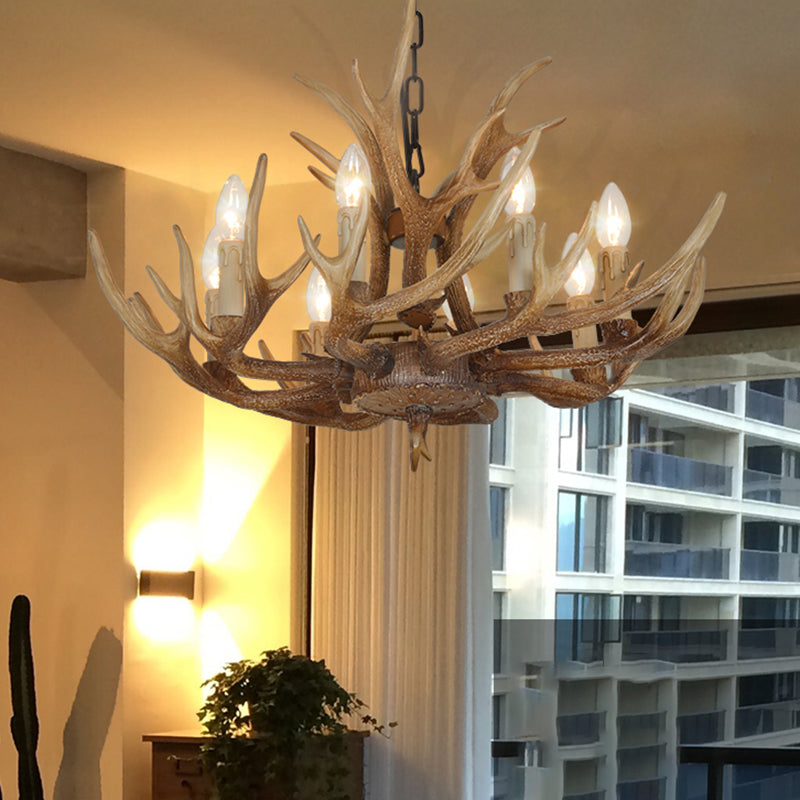 Unique Shape Resin Hanging Ceiling Light American Style Multi Lights Hanging Light