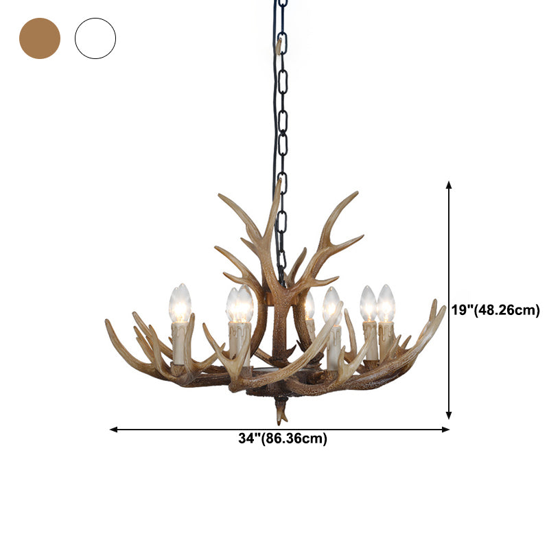 Unique Shape Resin Hanging Ceiling Light American Style Multi Lights Hanging Light