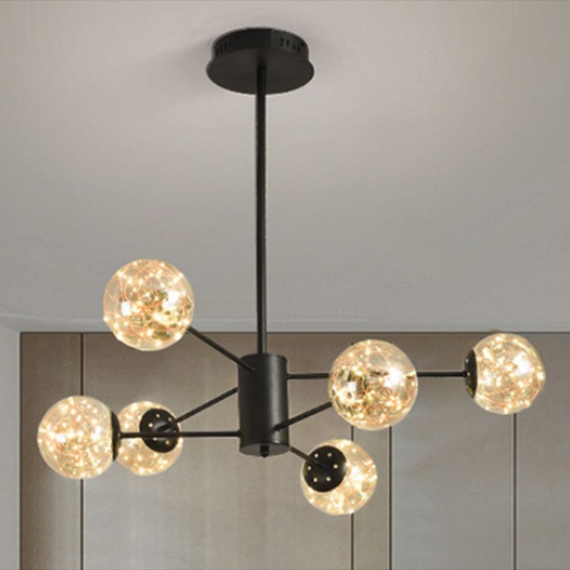 Glass Ball Shape Hanging Ceiling Light Modern Multi-Lights Hanging Light