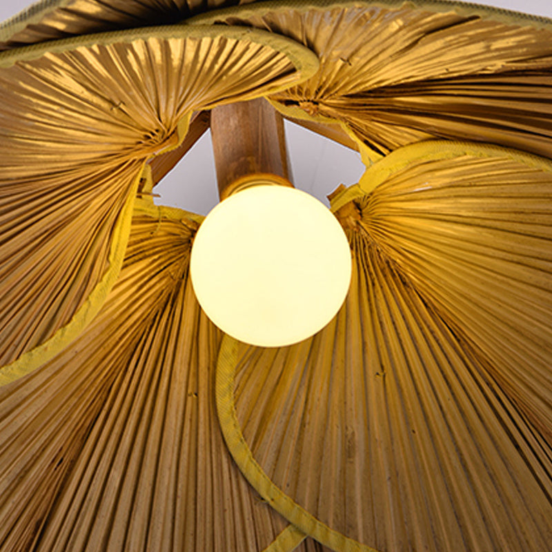 Hand-Weave Bamboo Pendant Lighting Asian 1-Bulb Hanging Light for Staircase
