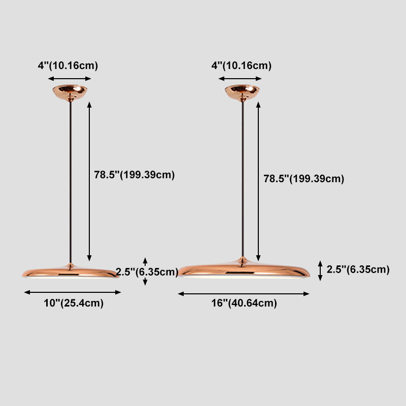 Modern Round Hanging Light Fixture 1-Light LED Pendant Lamp with Acrylic Shade for Bedroom