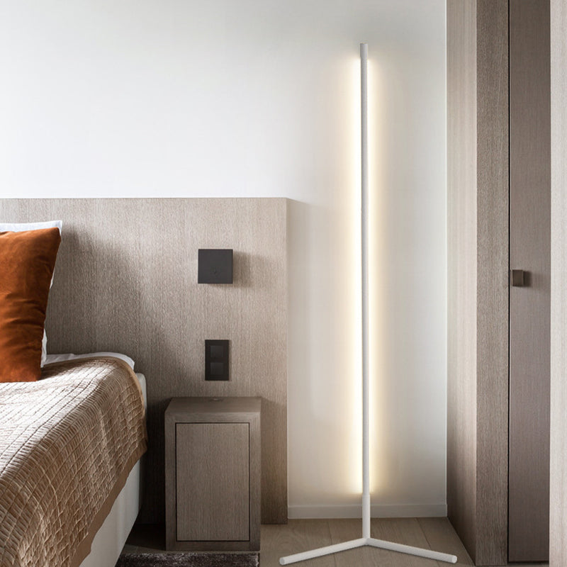 Modern Style Strip Shape Floor Lighting Metal 1 Light Floor Lamp for Bedroom