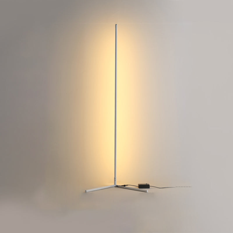 Modern Style Strip Shape Floor Lighting Metal 1 Light Floor Lamp for Bedroom