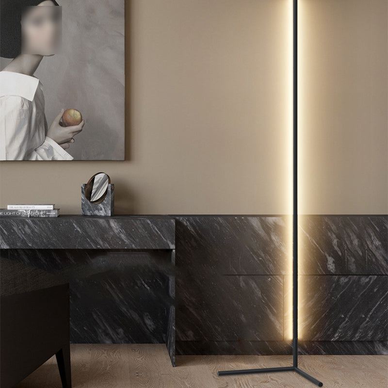 Modern Style Strip Shape Floor Lighting Metal 1 Light Floor Lamp for Bedroom
