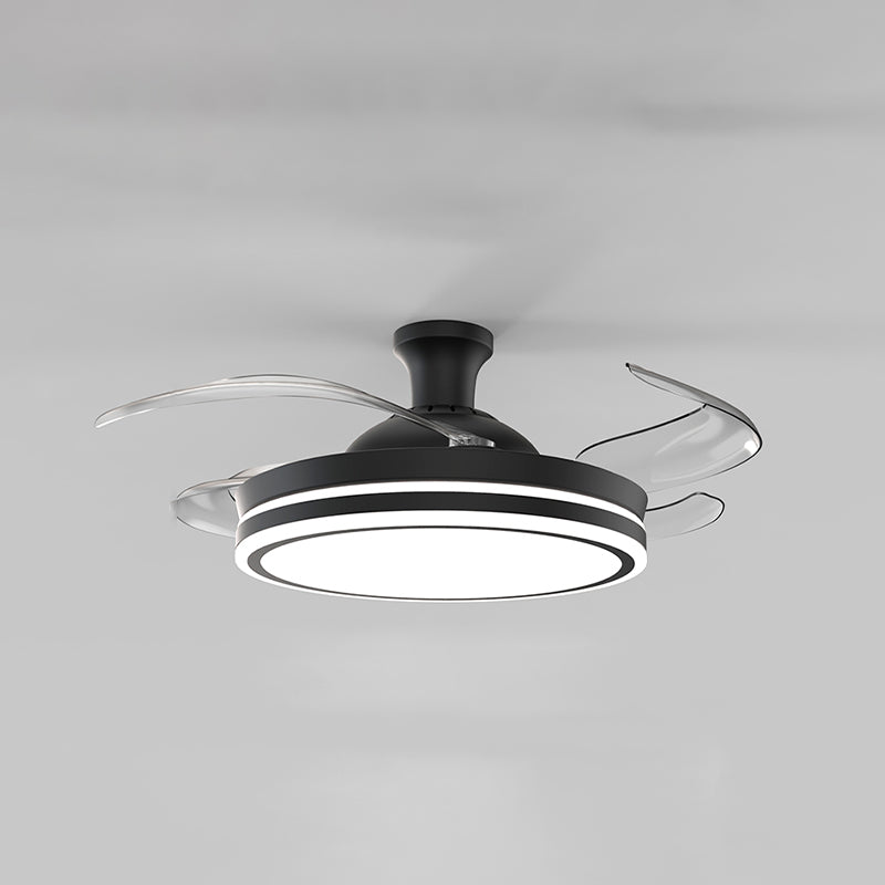 Modern LED Ceiling Fan Light Metal Stripes Semi Flush Mount LED Light