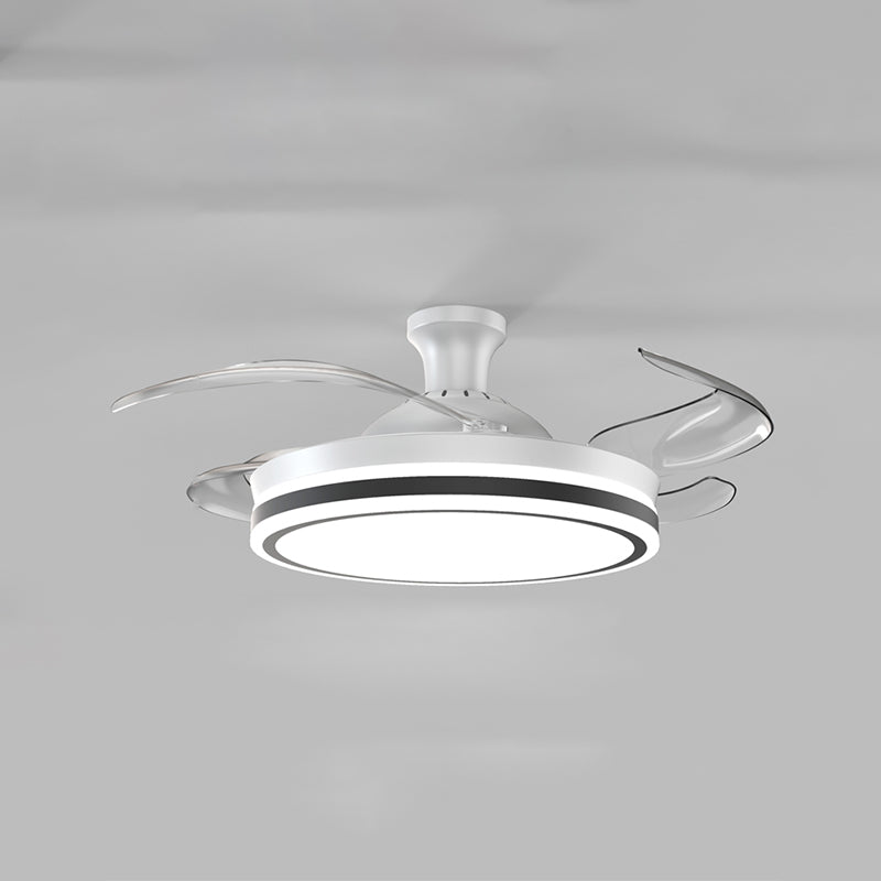 Modern LED Ceiling Fan Light Metal Stripes Semi Flush Mount LED Light