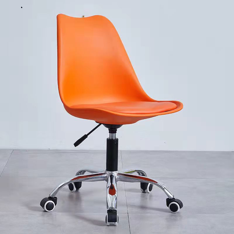 Contemporary Armless Office Chair Plastic Computer Desk Chair