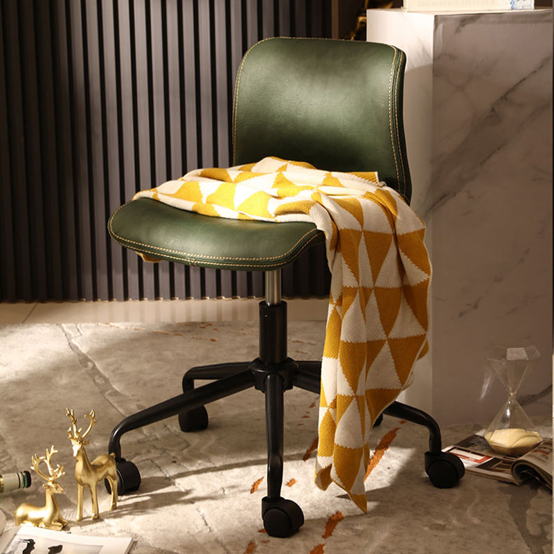 Black Steel Frame Modern Computer Desk Chair Armless Office Chair with Wheels