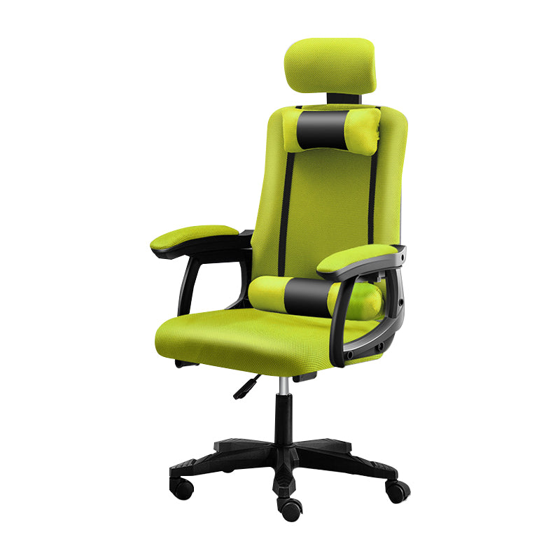 Black Nylon Frame Modern Computer Desk Chair with Wheels High Back Task Chair with Arms