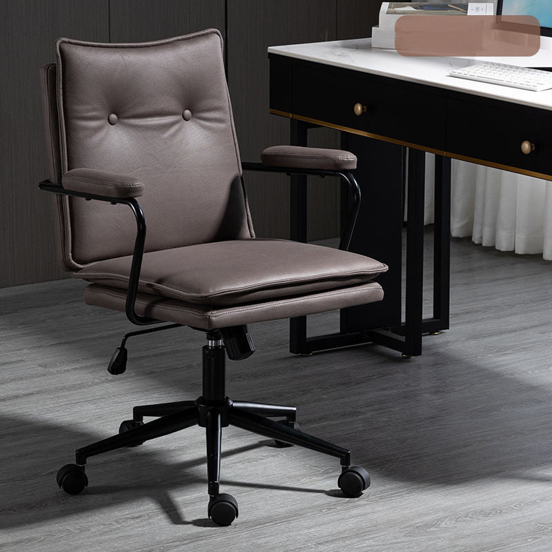 Black Frame Modern Office Chair Swivel Computer Desk Chair with Padded Arms