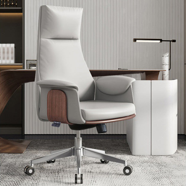Upholstered Office Chair with Padded Arms Modern Task Chair with Metal Frame