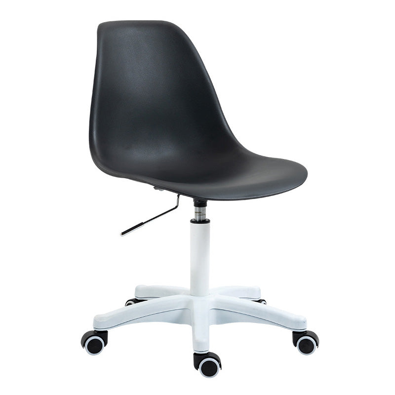 White Nylon Modern Desk Chair Mid-Back Leather Conference Chair