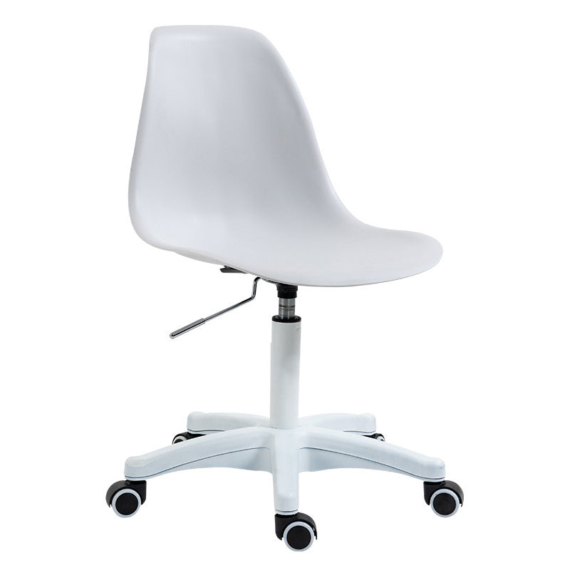 White Nylon Modern Desk Chair Mid-Back Leather Conference Chair