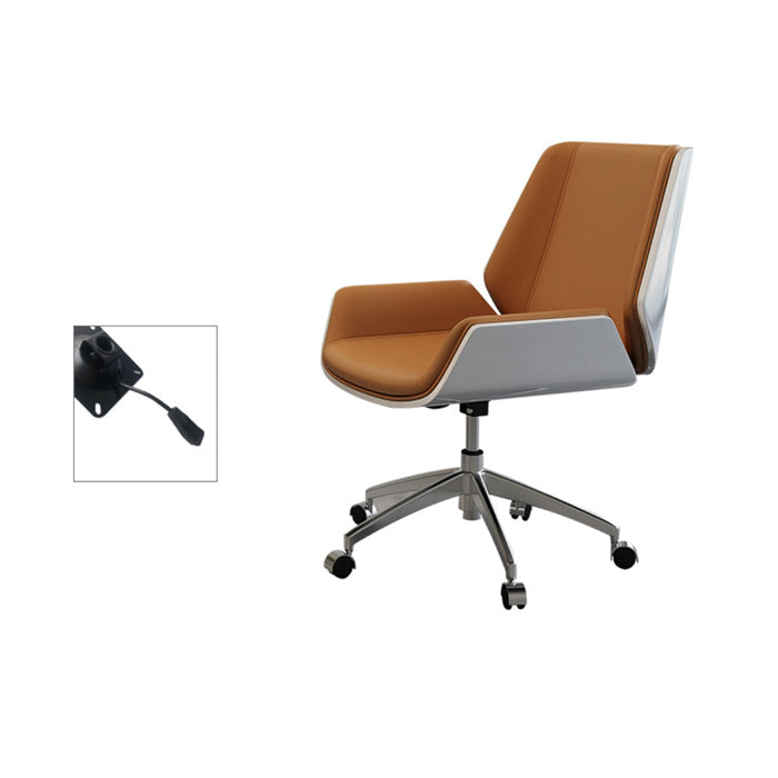 Contemporary Mid Back Task Chair with Padded Arms Upholstered Desk Chair with Metal Frame