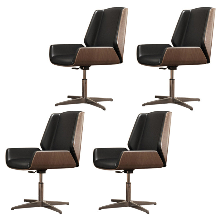 Contemporary Mid Back Task Chair with Padded Arms Upholstered Desk Chair with Metal Frame