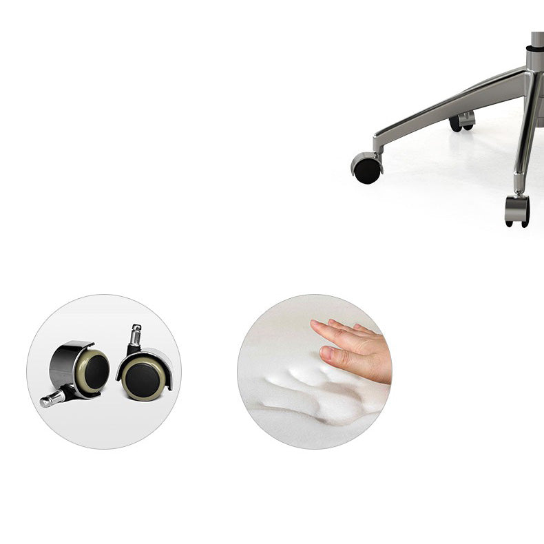 Contemporary Mid Back Task Chair with Padded Arms Upholstered Desk Chair with Metal Frame