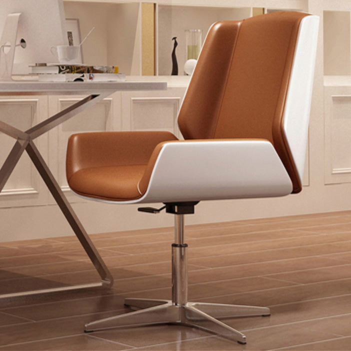 Contemporary Mid Back Task Chair with Padded Arms Upholstered Desk Chair with Metal Frame