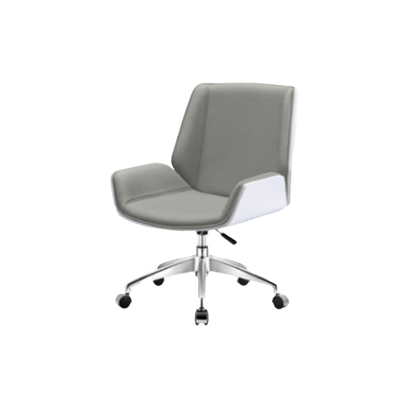 Contemporary Mid Back Task Chair with Padded Arms Upholstered Desk Chair with Metal Frame