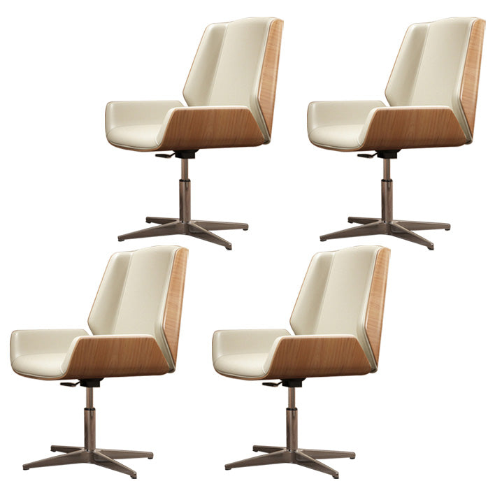Contemporary Mid Back Task Chair with Padded Arms Upholstered Desk Chair with Metal Frame