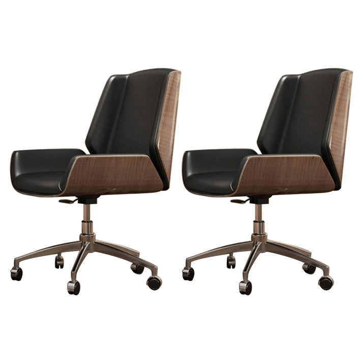 Contemporary Mid Back Task Chair with Padded Arms Upholstered Desk Chair with Metal Frame
