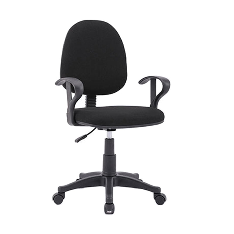 Black Nylon Modern Desk Chair Mid-Back with Upholstered Conference Chair