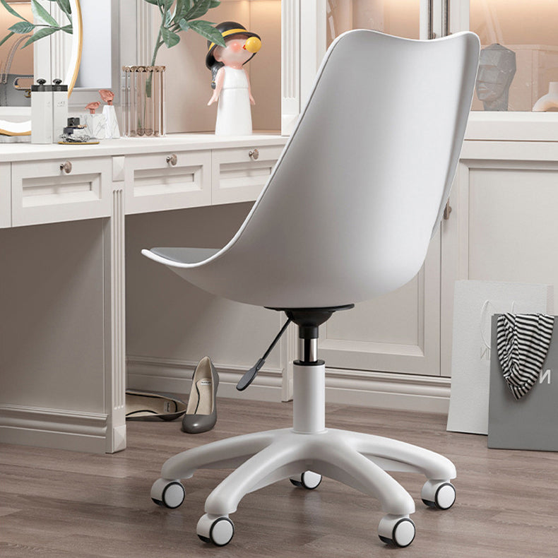 Modern White Nylon Desk Chair with Low Back Home Office Chair