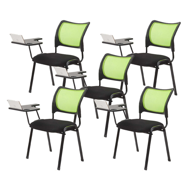 Armless Conference Chair with Metal Frame Modern Task Chair with Black Legs