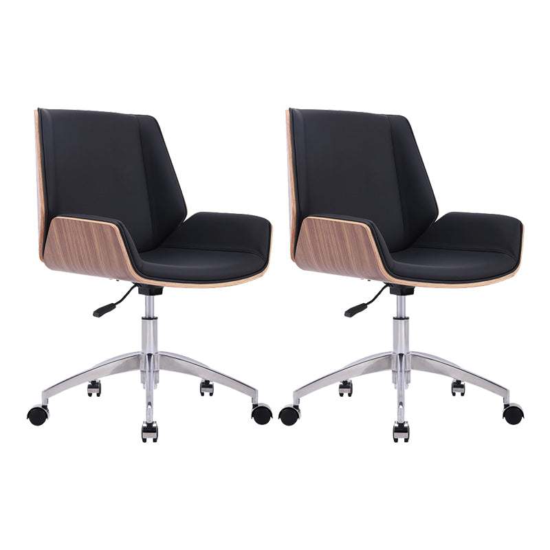 Silver Metal Modern Conference Chair Mid-Back and Leather Conference Chair
