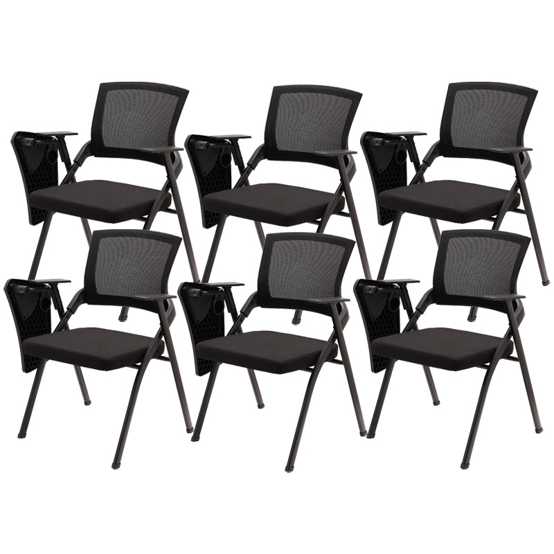 Metal Frame Modern Conference Chair Mid-back Computer Office Chair with Fixed Arms