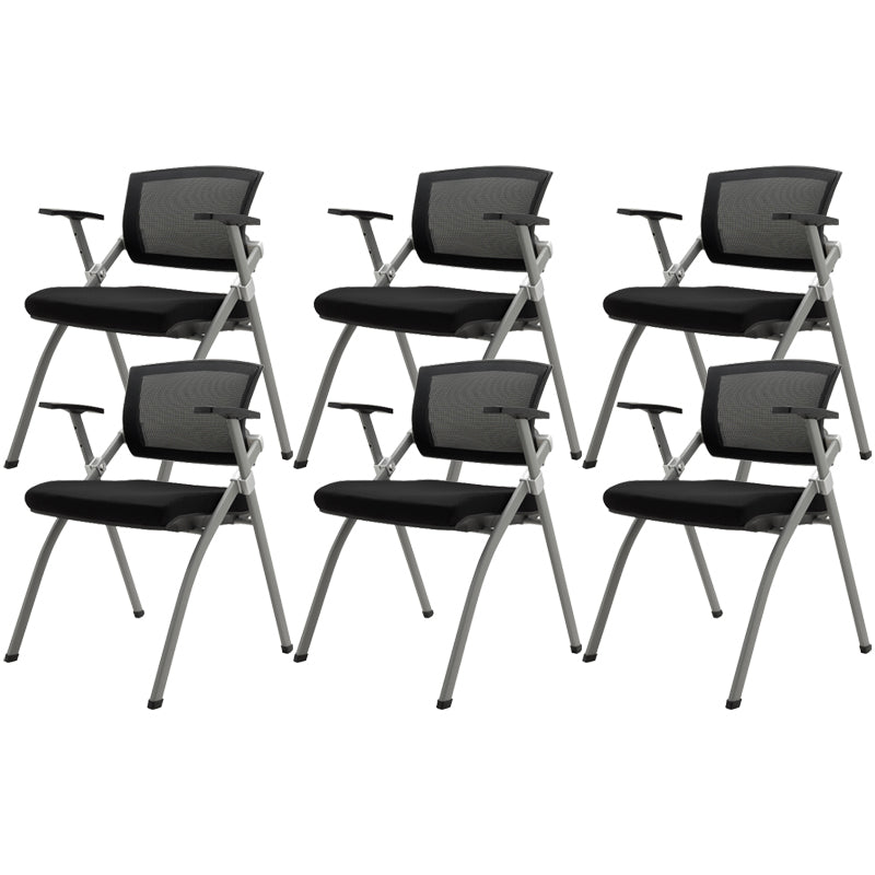 Metal Frame Modern Conference Chair Mid-back Computer Office Chair with Fixed Arms