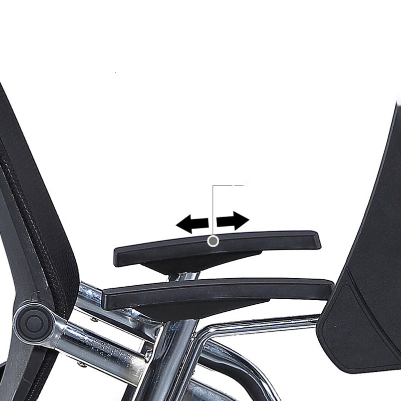 Metal Frame Modern Conference Chair Mid-back Computer Office Chair with Fixed Arms