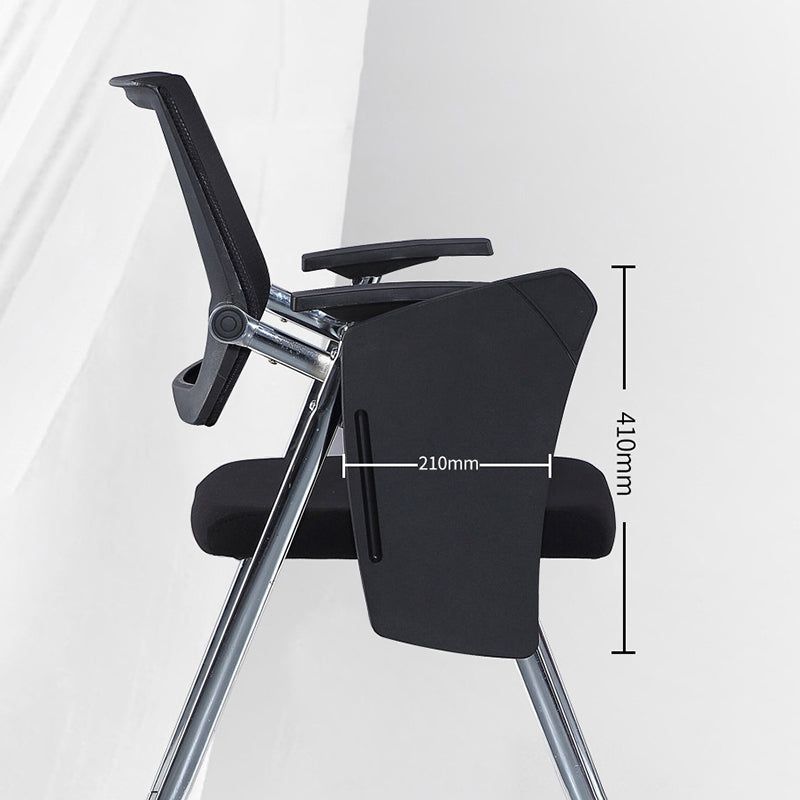 Metal Frame Modern Conference Chair Mid-back Computer Office Chair with Fixed Arms