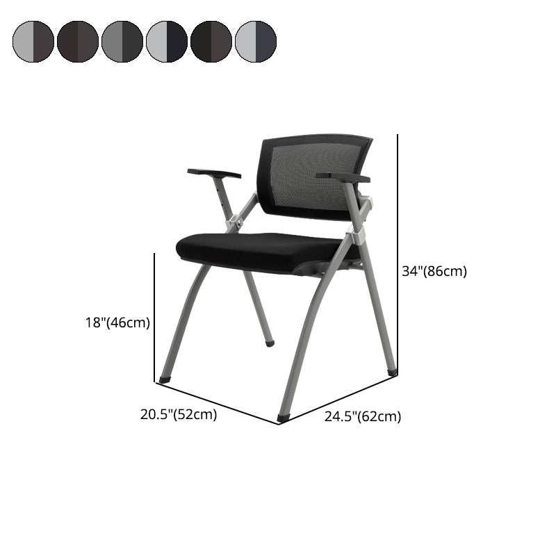 Metal Frame Modern Conference Chair Mid-back Computer Office Chair with Fixed Arms