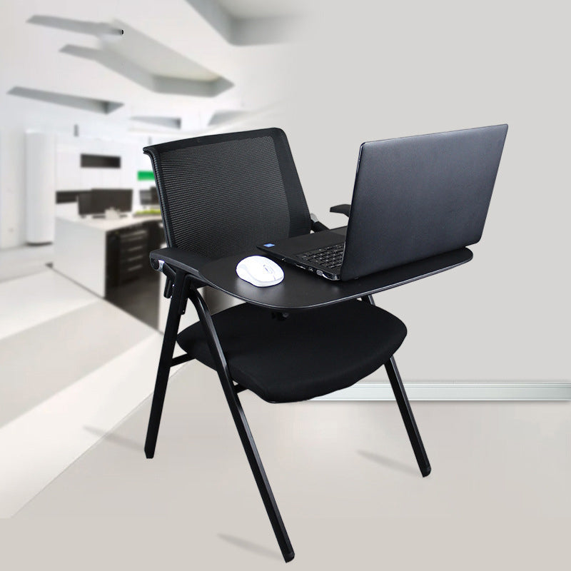 Black Metal Frame Modern Task Chair with Arms Conference Chair with Mid Back