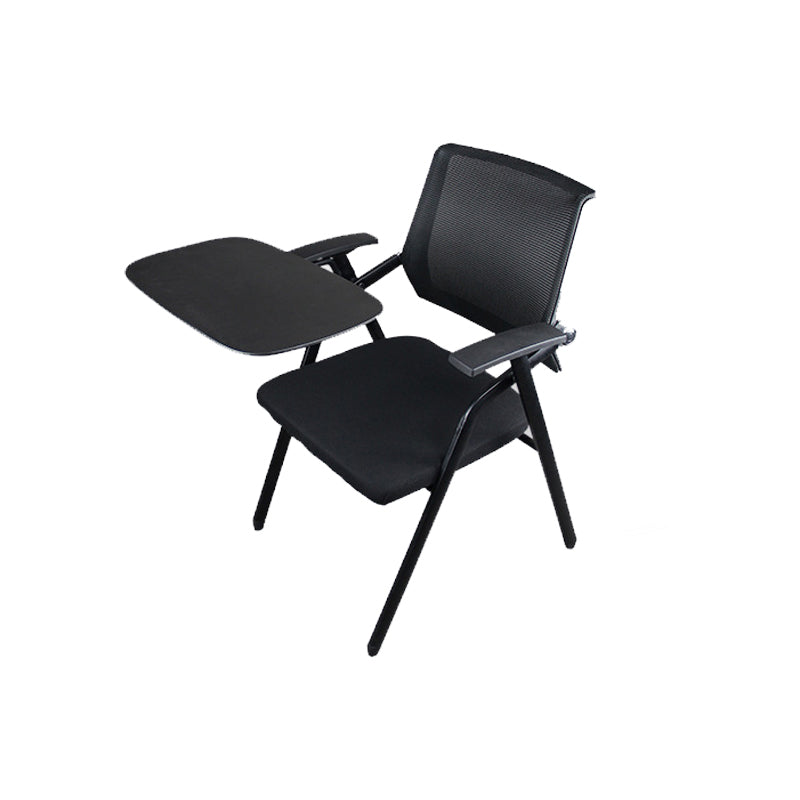 Black Metal Frame Modern Task Chair with Arms Conference Chair with Mid Back
