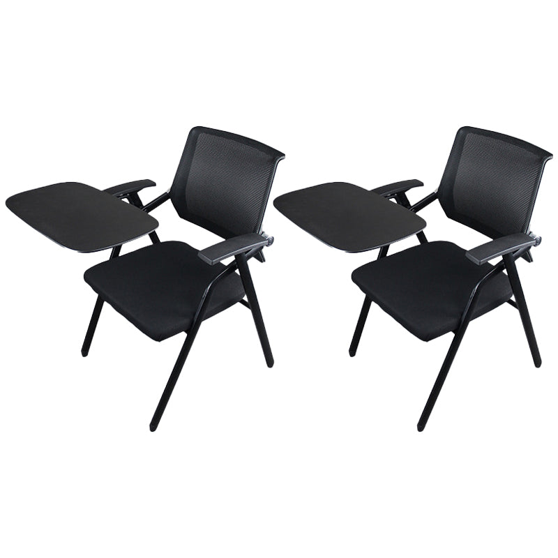 Black Metal Frame Modern Task Chair with Arms Conference Chair with Mid Back