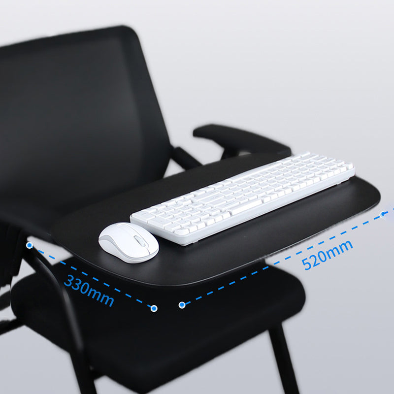 Black Metal Frame Modern Task Chair with Arms Conference Chair with Mid Back