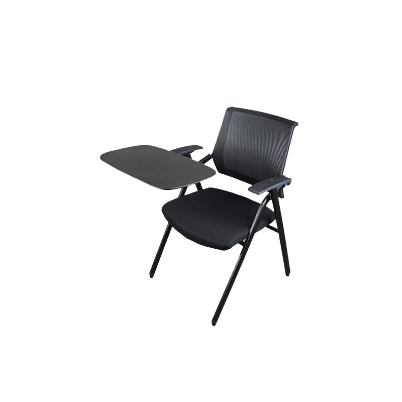Black Metal Frame Modern Task Chair with Arms Conference Chair with Mid Back