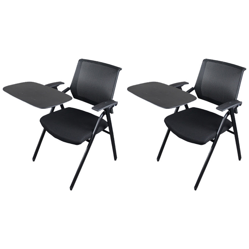 Black Metal Frame Modern Task Chair with Arms Conference Chair with Mid Back