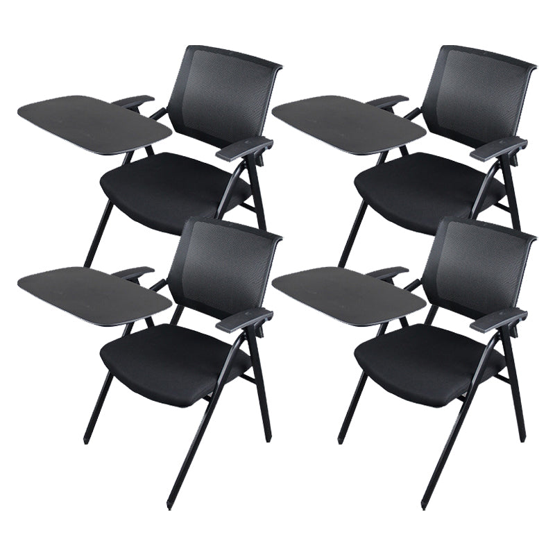 Black Metal Frame Modern Task Chair with Arms Conference Chair with Mid Back