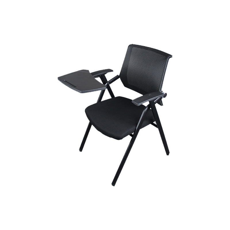 Black Metal Frame Modern Task Chair with Arms Conference Chair with Mid Back