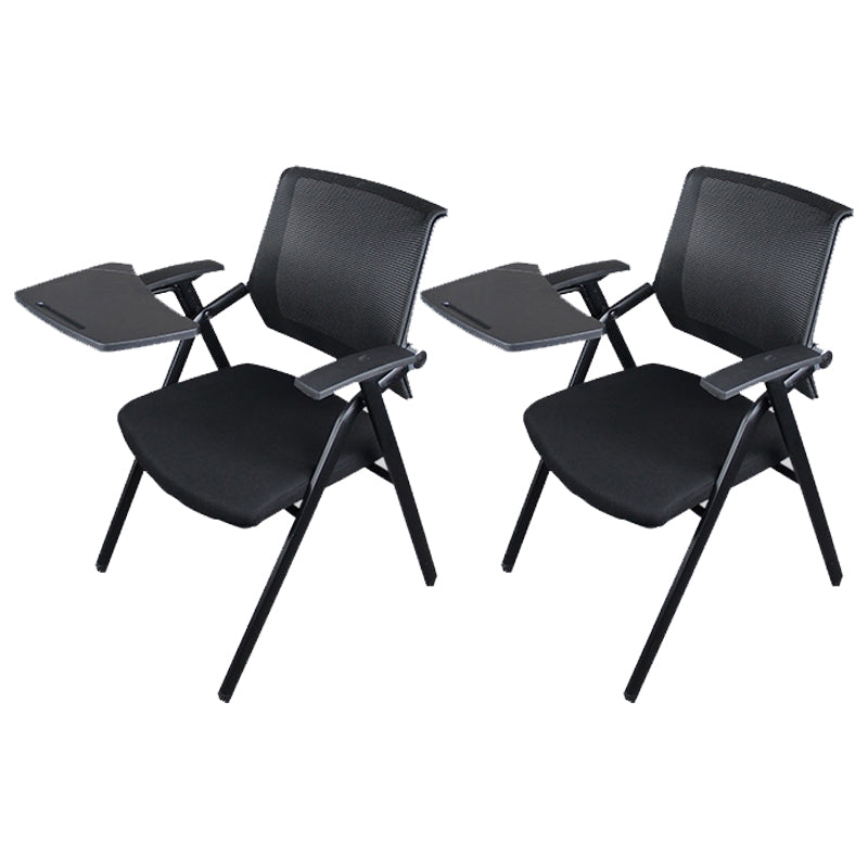 Black Metal Frame Modern Task Chair with Arms Conference Chair with Mid Back
